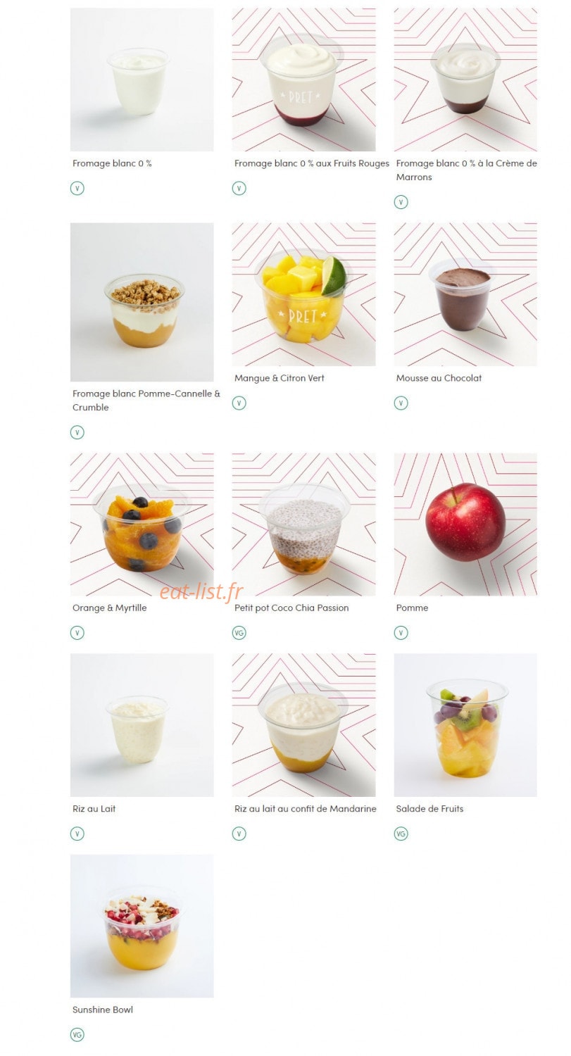 Pret A Manger — carte page 12