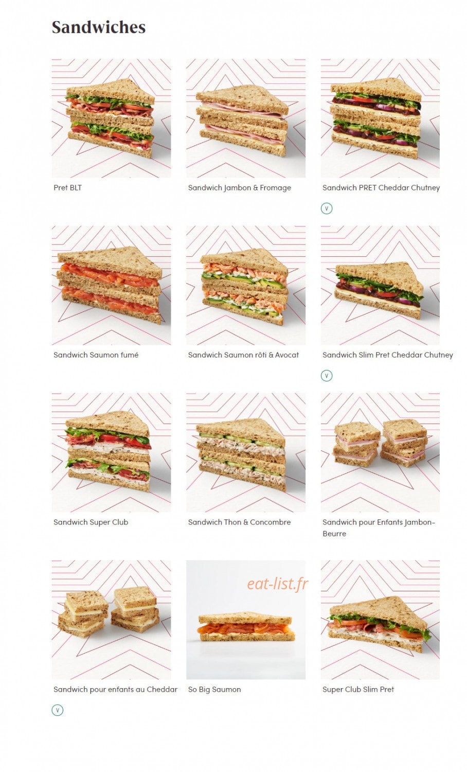 Pret A Manger — carte page 6