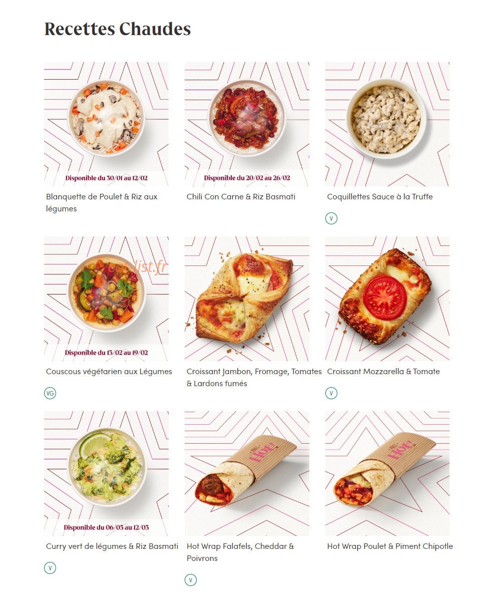 Pret A Manger — carte page 3
