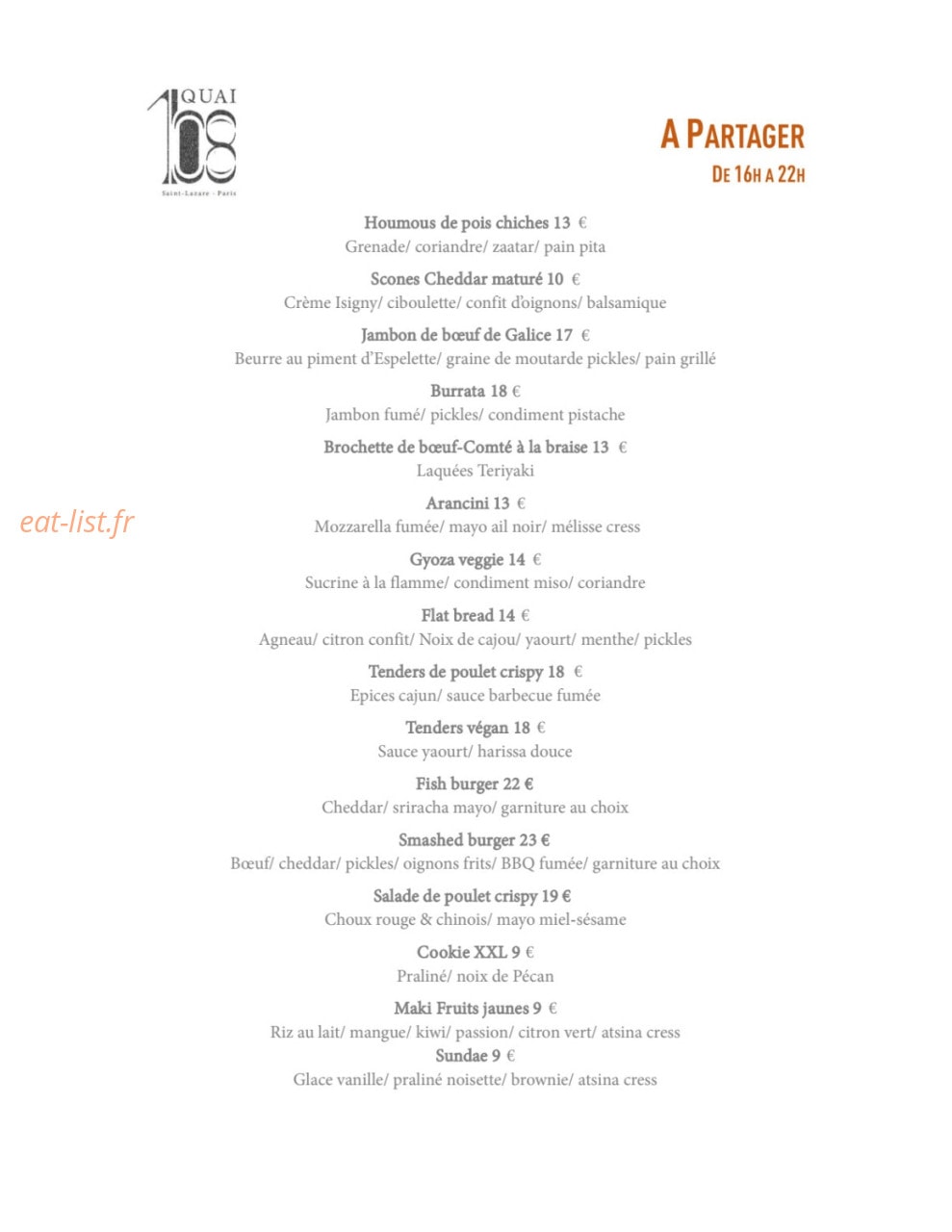 Quai 108 — carte page 1