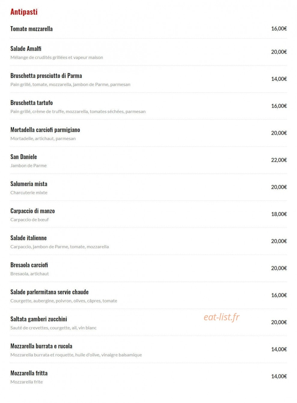 Restaurant Amalfi — carte page 5