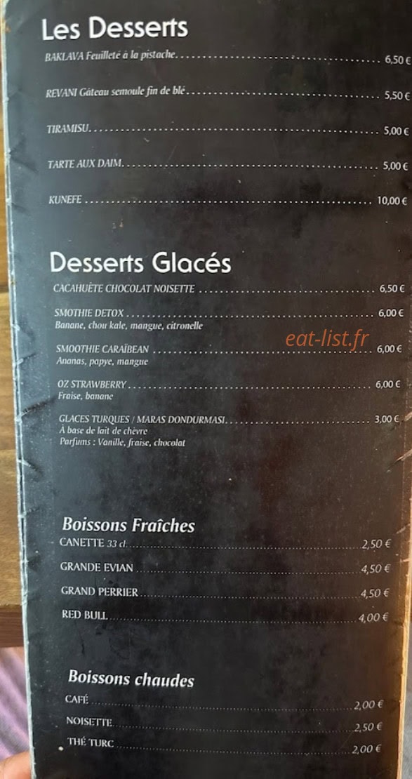 Restaurant Öz — carte page 5