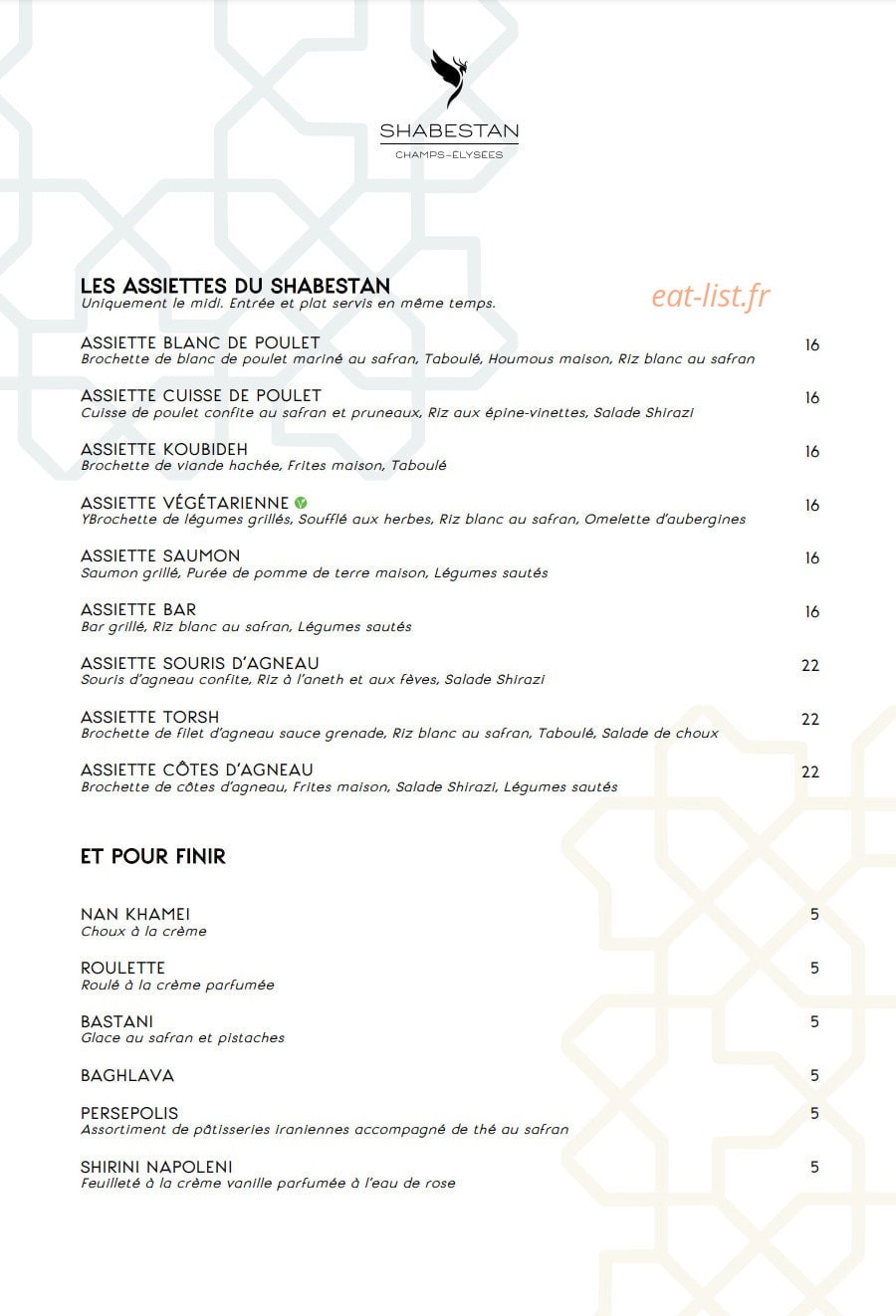 Shabestan — carte page 2