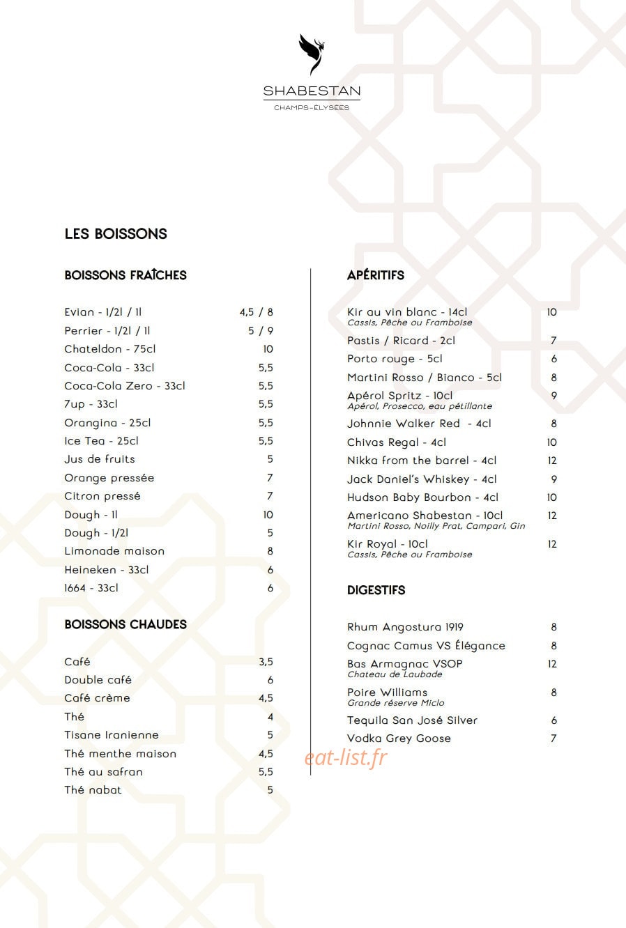 Shabestan — carte page 8