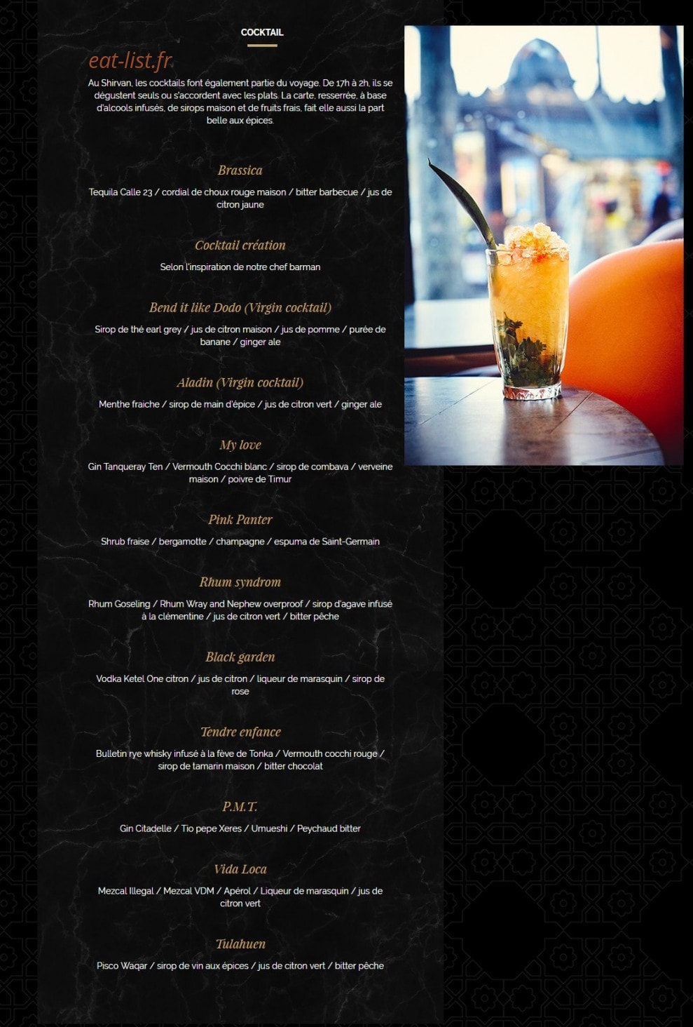 Shirvan Café Métisse — carte page 2