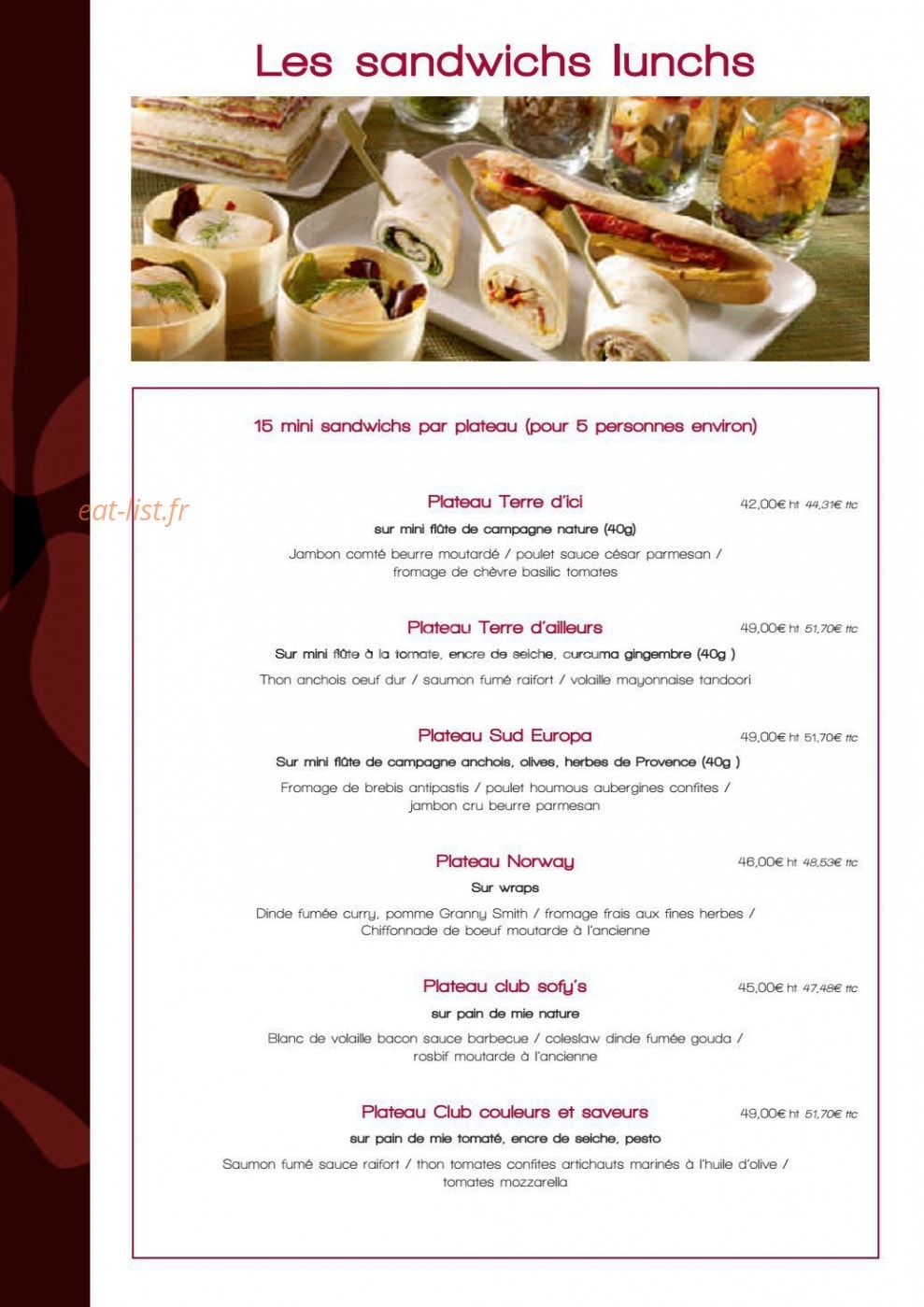 Sofy's — carte page 5
