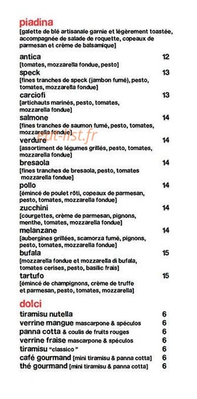 Spezia Piadina & Co — carte page 2