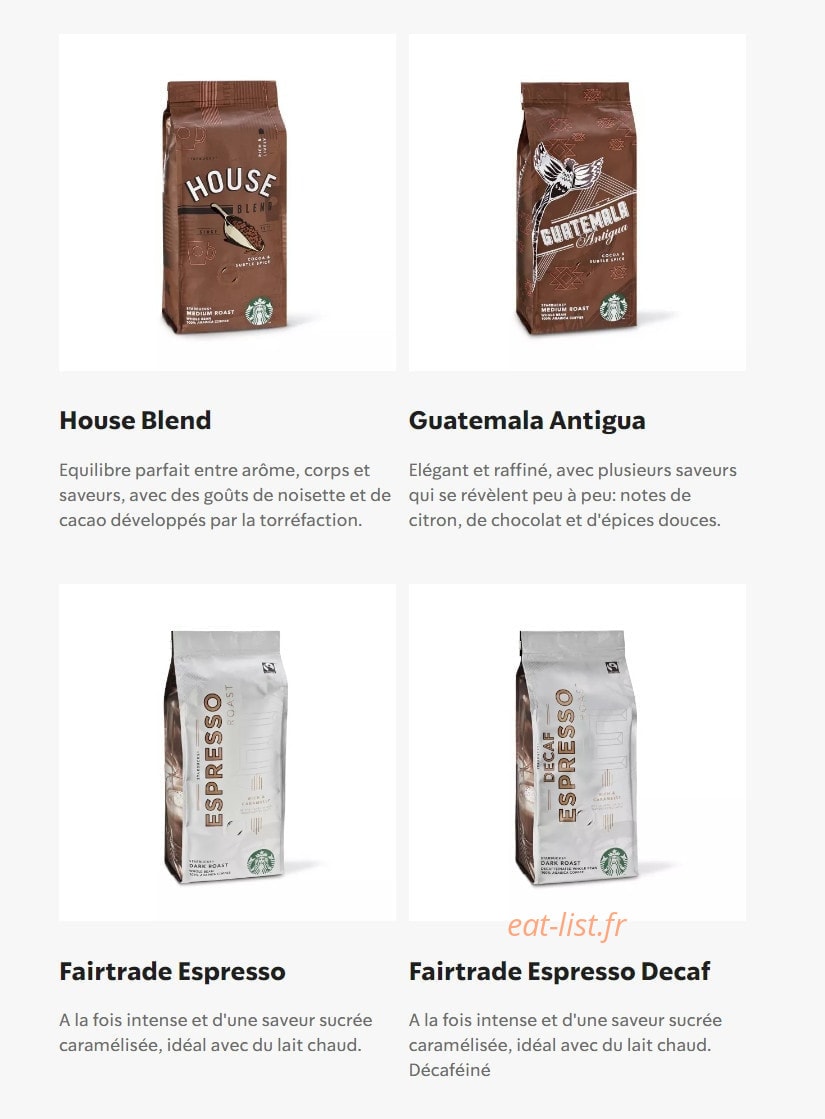 Starbucks Coffee — carte page 14
