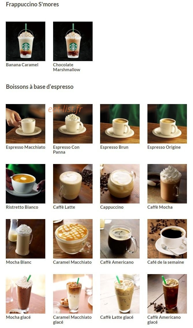 Starbucks Coffee — carte page 7