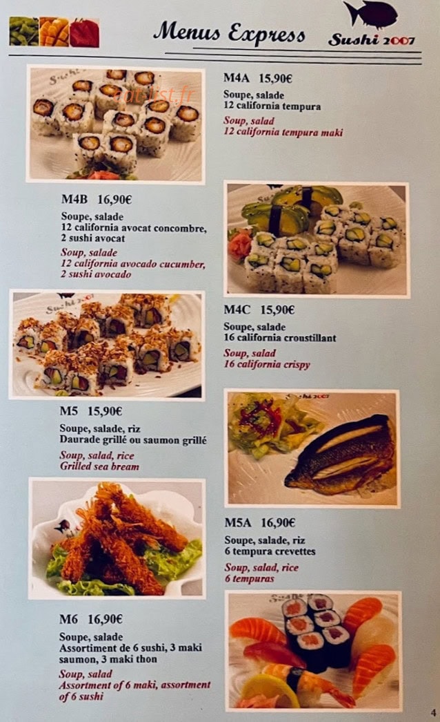Sushi 2007 — carte page 4