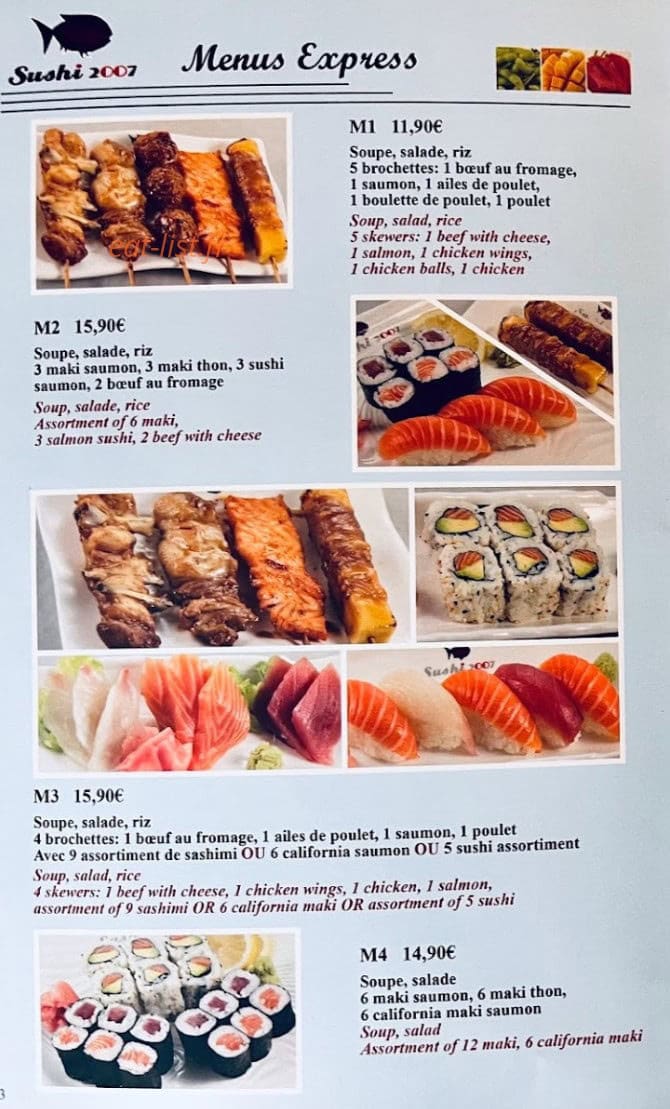 Sushi 2007 — carte page 3