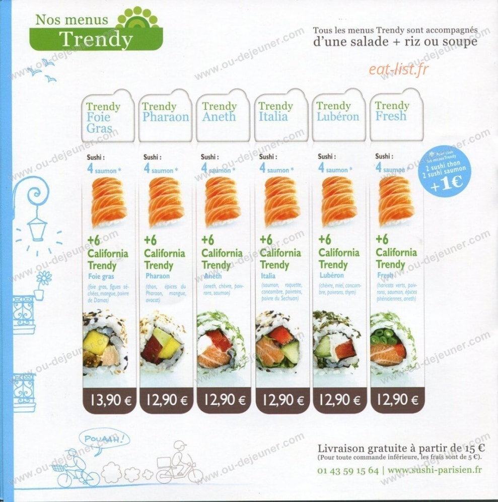 Sushi Parisien — carte page 3