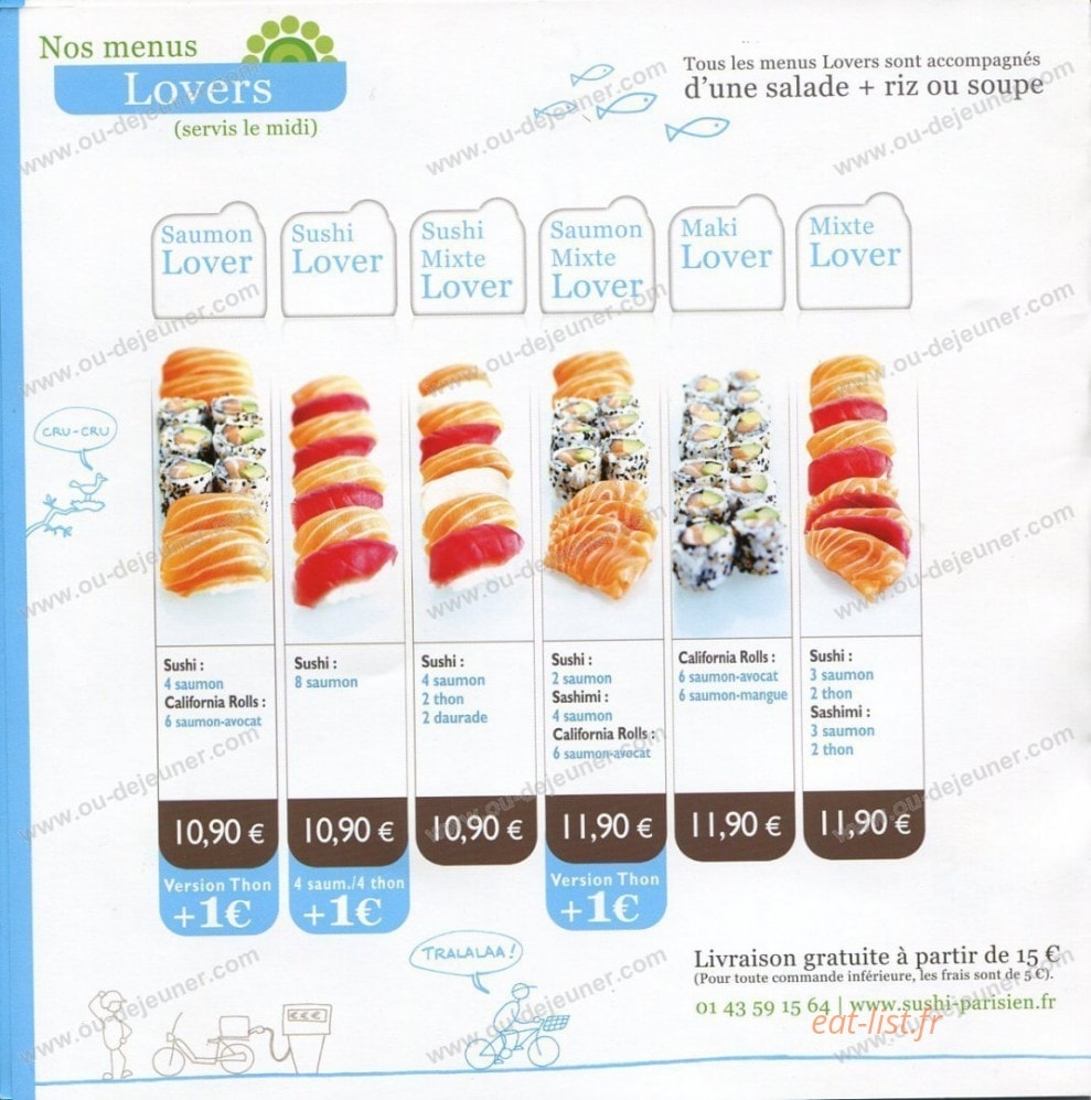 Sushi Parisien — carte page 2