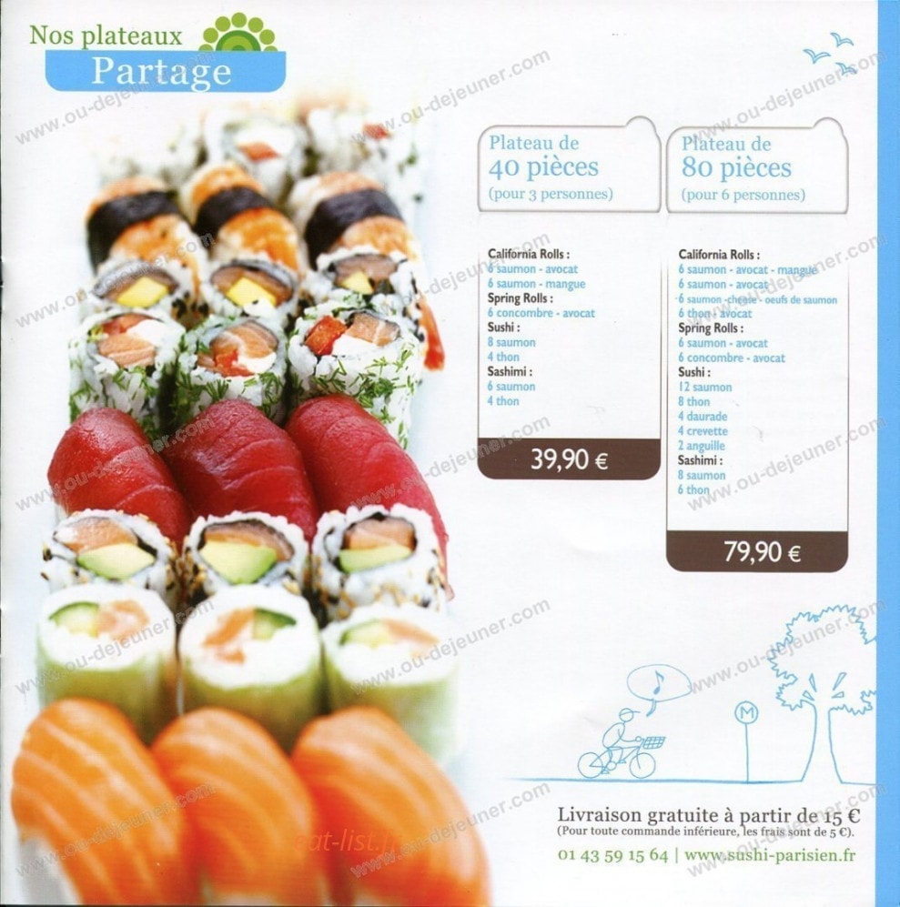 Sushi Parisien — carte page 4