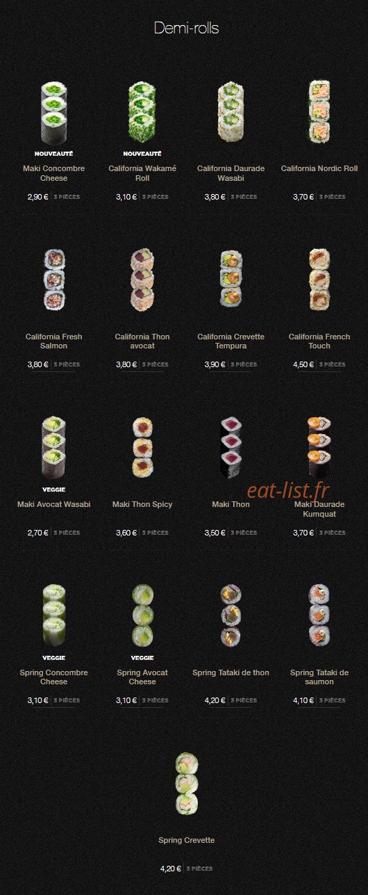 Sushi Shop — carte page 18