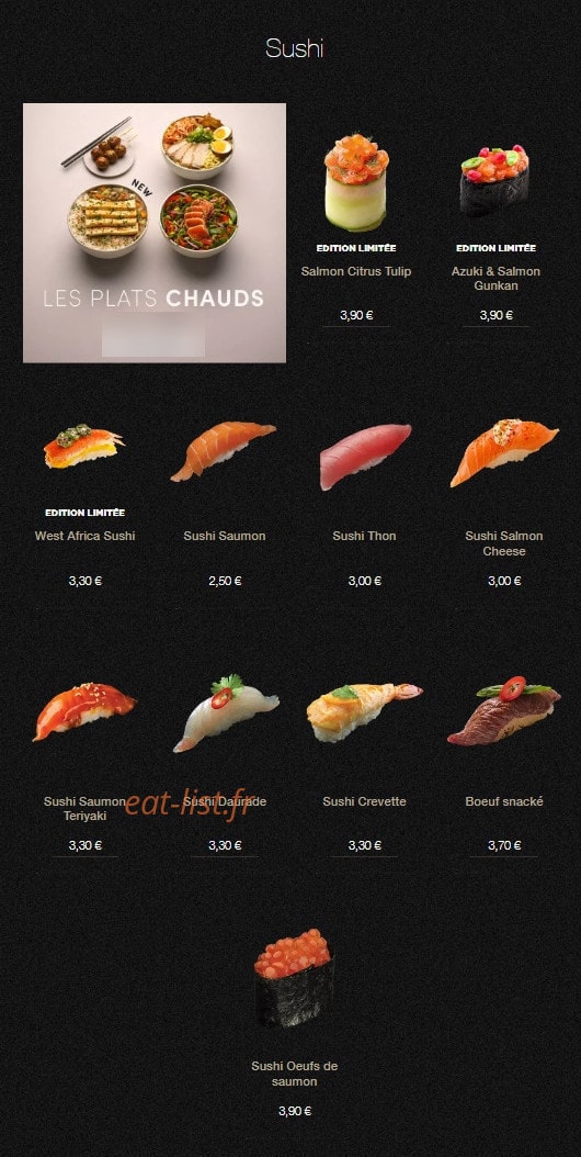 Sushi Shop — carte page 14
