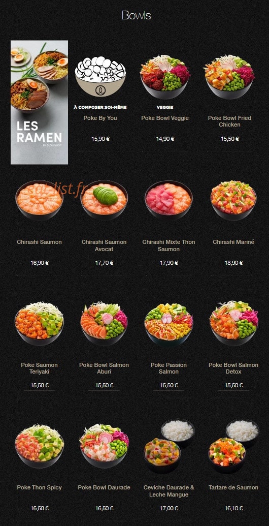 Sushi Shop — carte page 20
