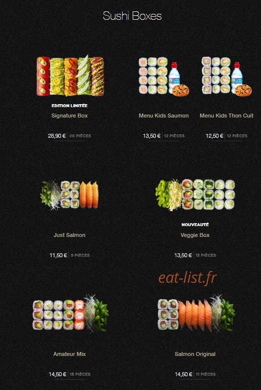 Sushi Shop — carte page 4
