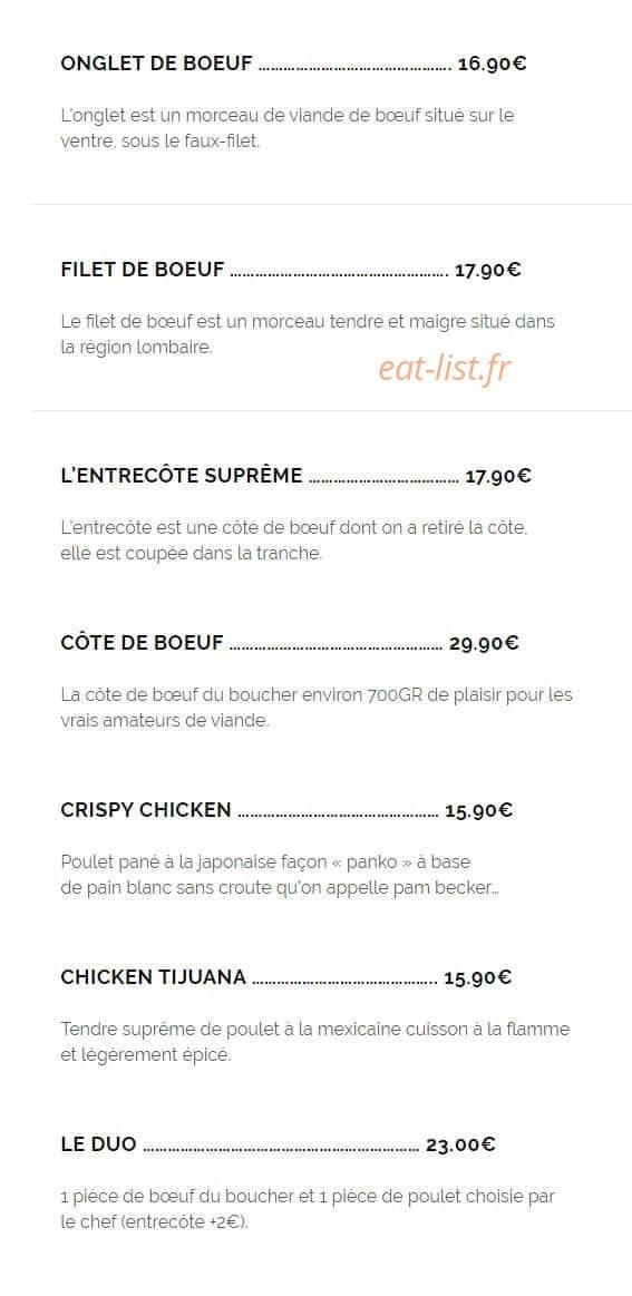 The Kitchen — carte page 2