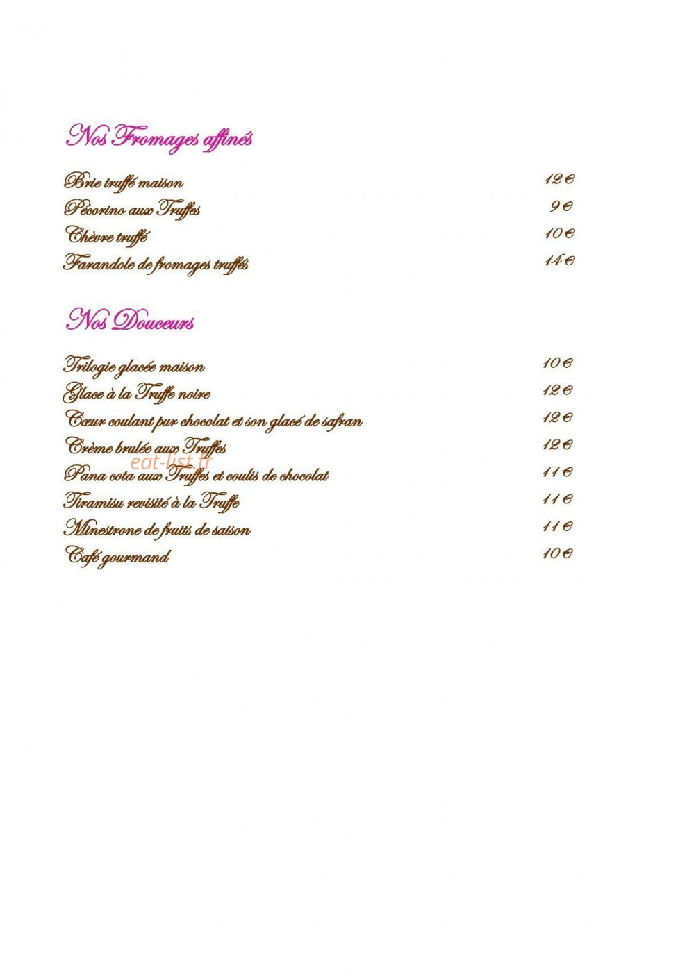 Truffes Folies — carte page 5