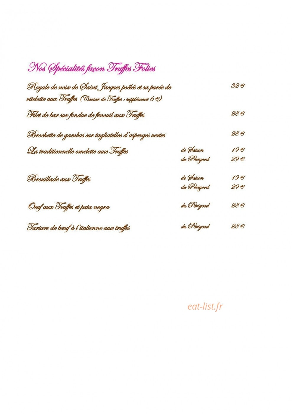 Truffes Folies — carte page 4