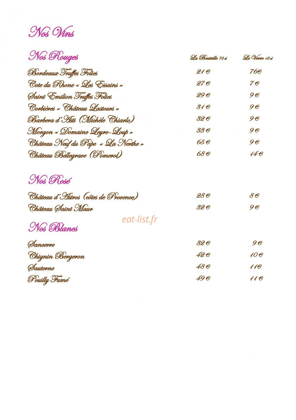Truffes Folies — carte page 8