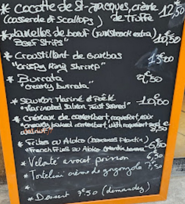 Un Amour de Bistro — carte page 2
