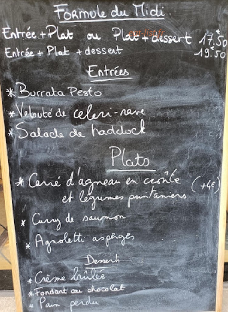 Un Amour de Bistro — carte page 1