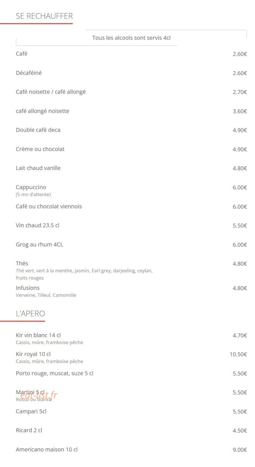 Un Bistrot en Ville — carte page 9