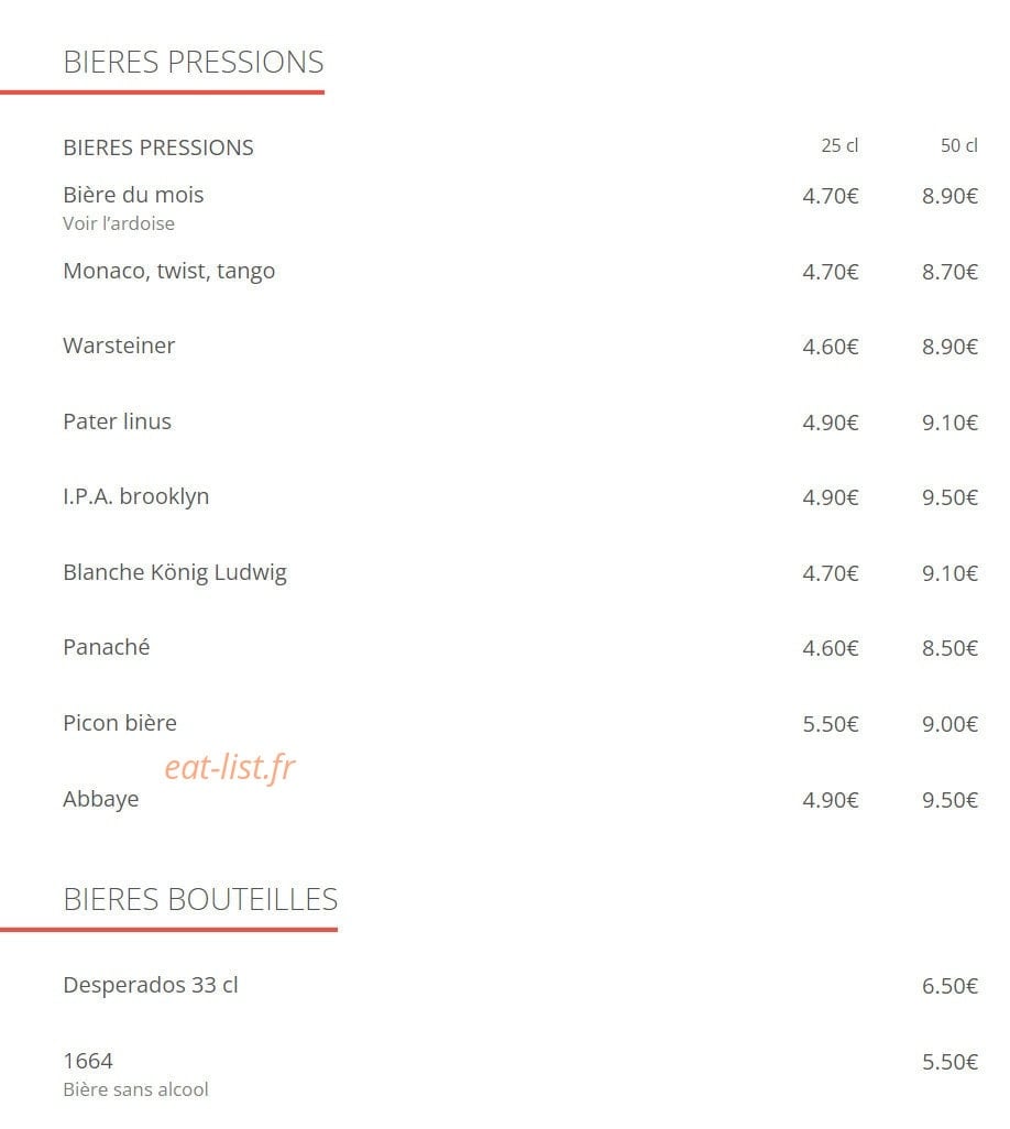 Un Bistrot en Ville — carte page 6