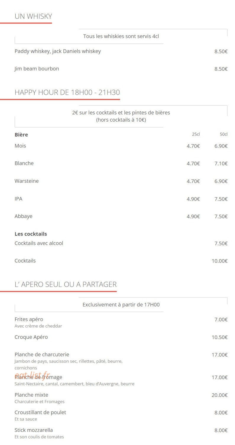 Un Bistrot en Ville — carte page 10
