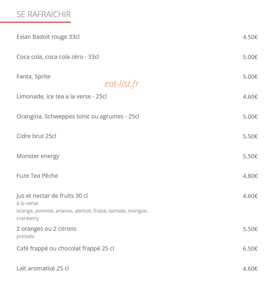 Un Bistrot en Ville — carte page 5
