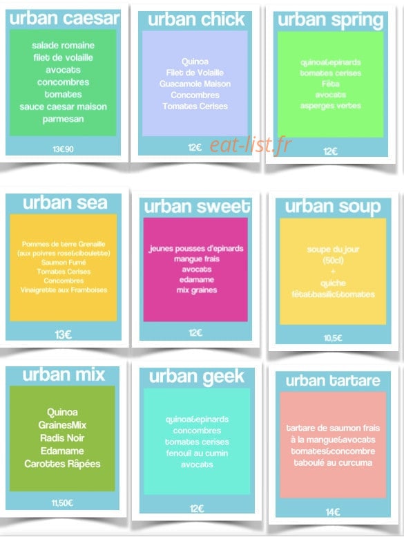 Urban salad bar — carte page 3