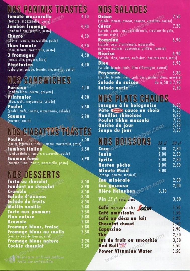 Wendy's café — carte page 2