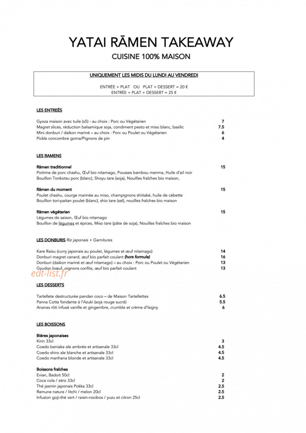 Yatai Rāmen — carte page 4