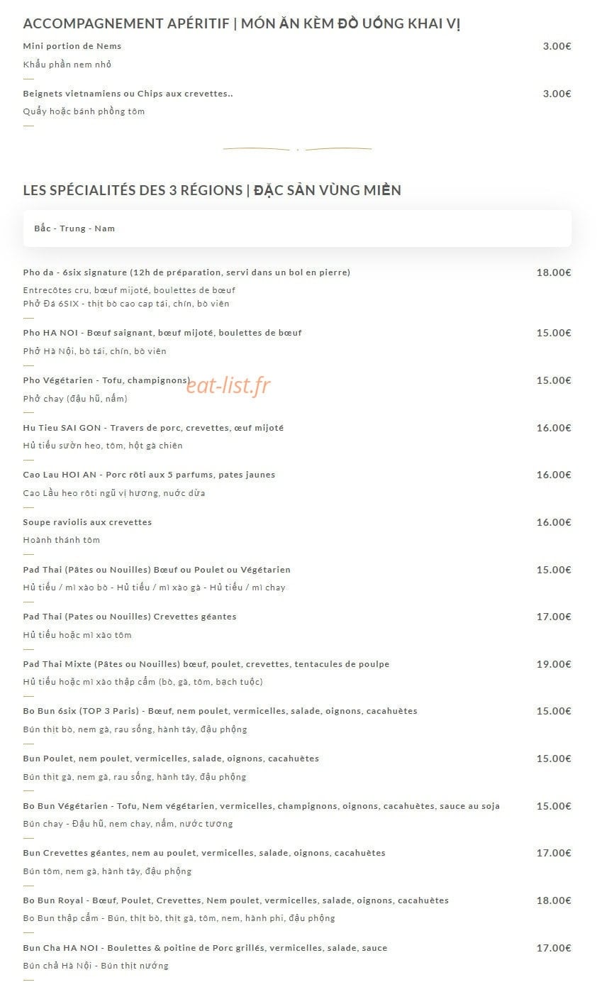 6Six — carte page 2