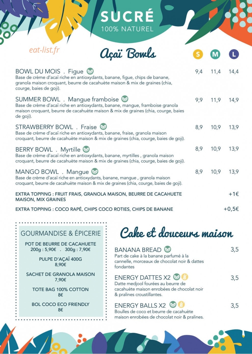 Açaï & You — carte page 2