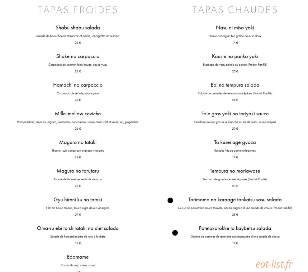 AO Izakaya — carte page 2