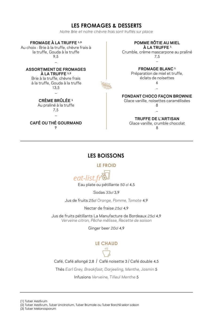 Artisan de la Truffe — carte page 5