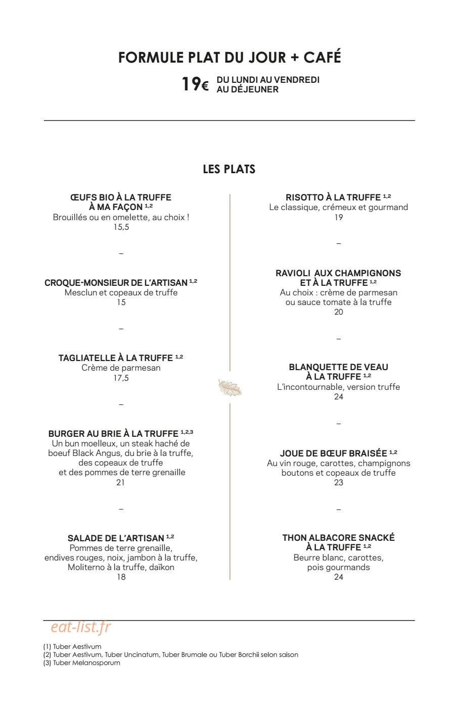 Artisan de la Truffe — carte page 4
