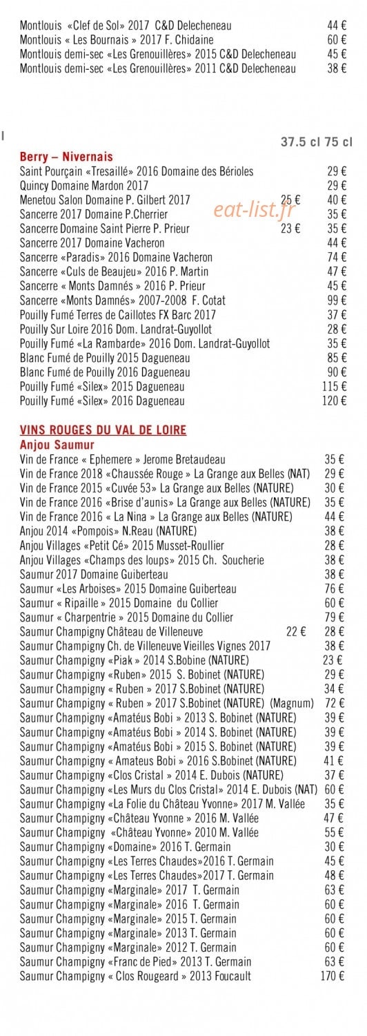 Au Petit Riche — carte page 12