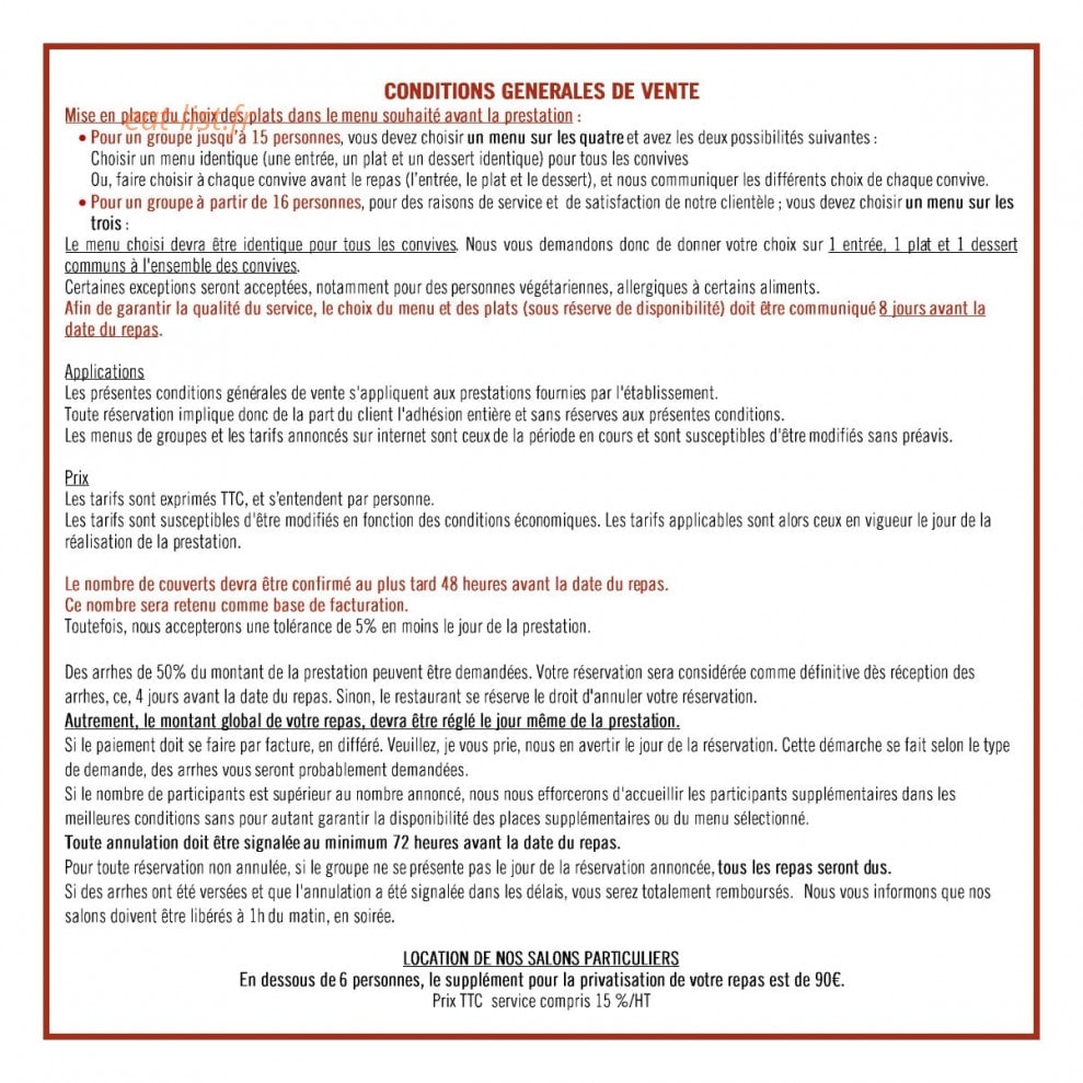Au Petit Riche — carte page 10