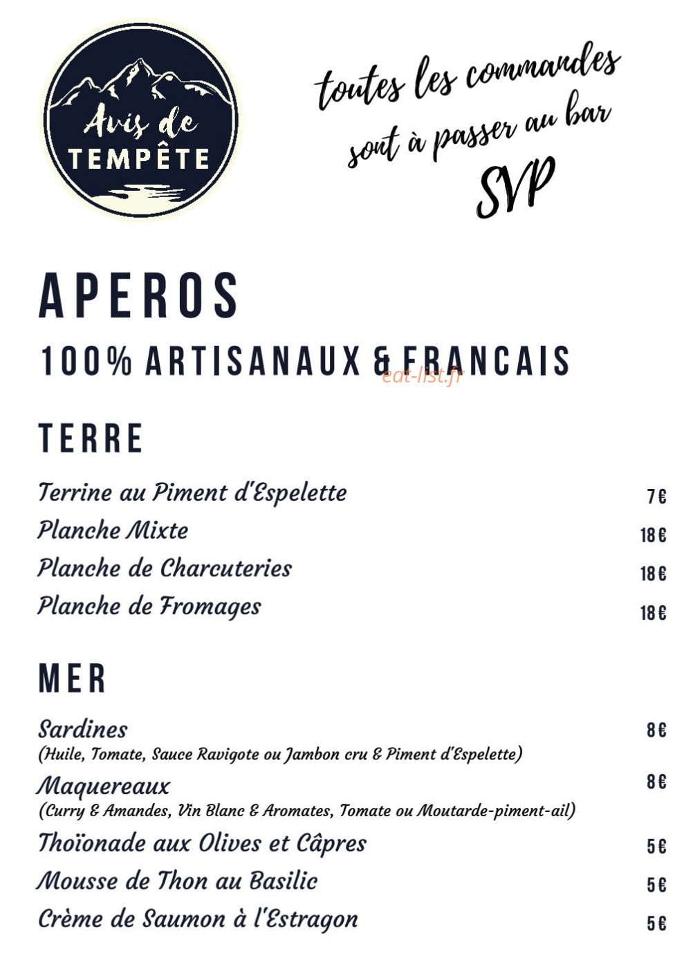 Avis de Tempête — carte page 1
