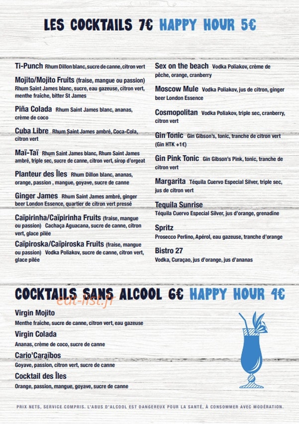 Bistro 27 — carte page 4