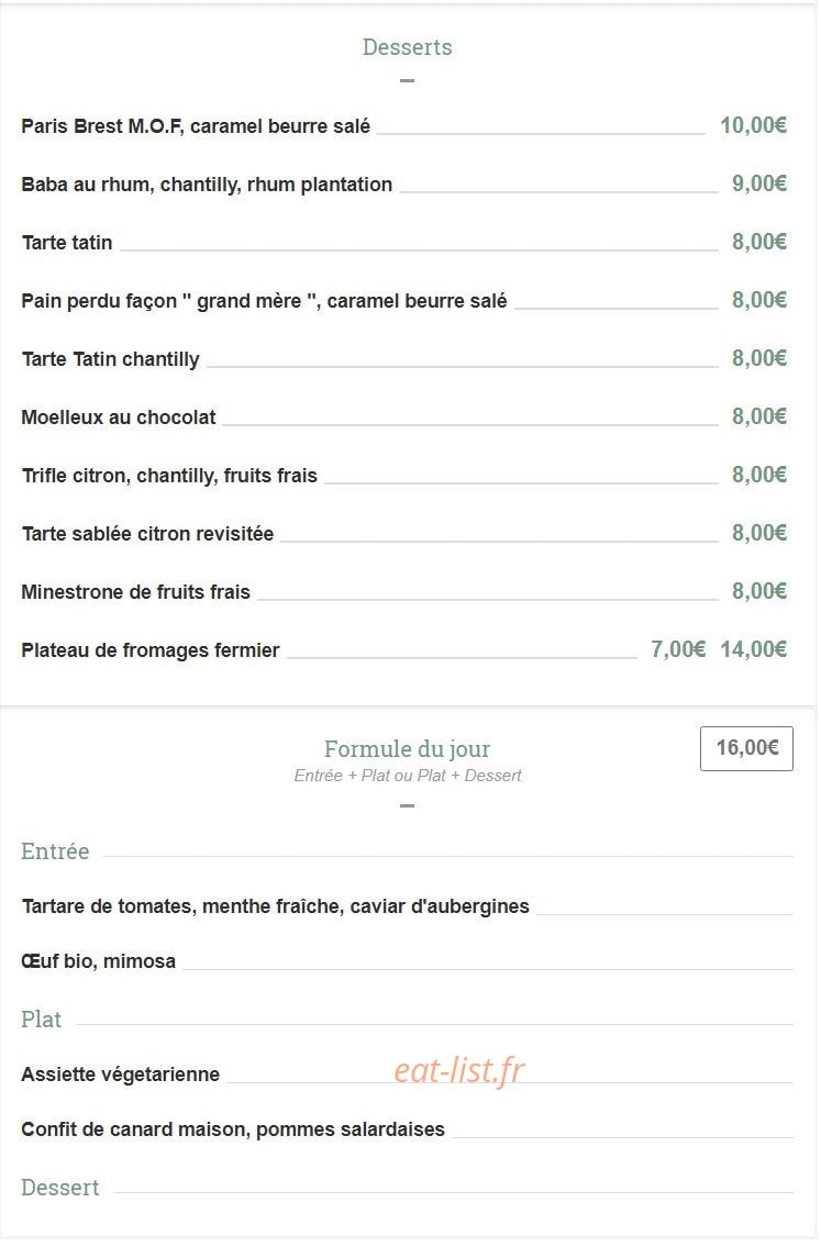 Bistrot Rougemont — carte page 2