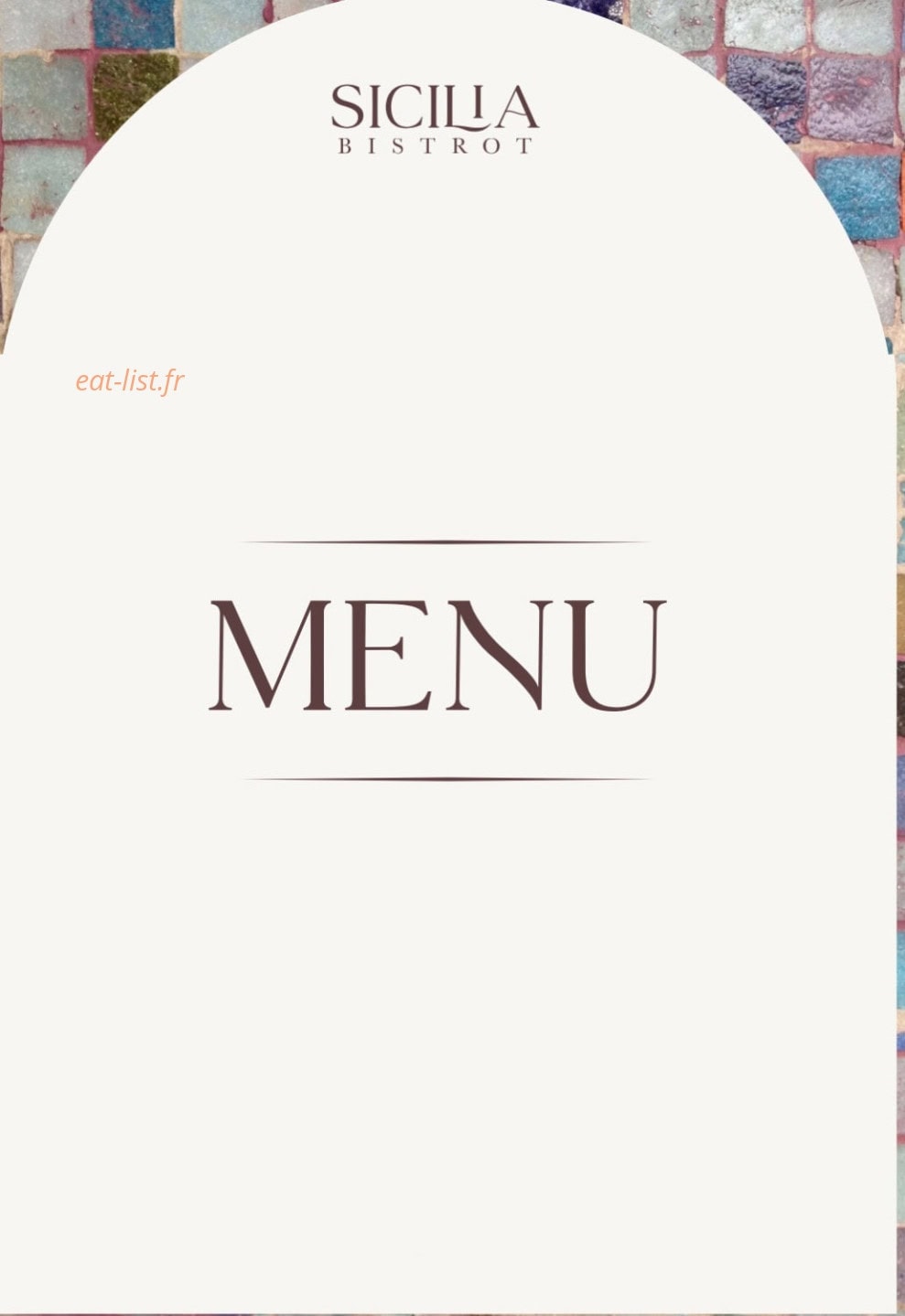 Bistrot Sicilia — carte page 1