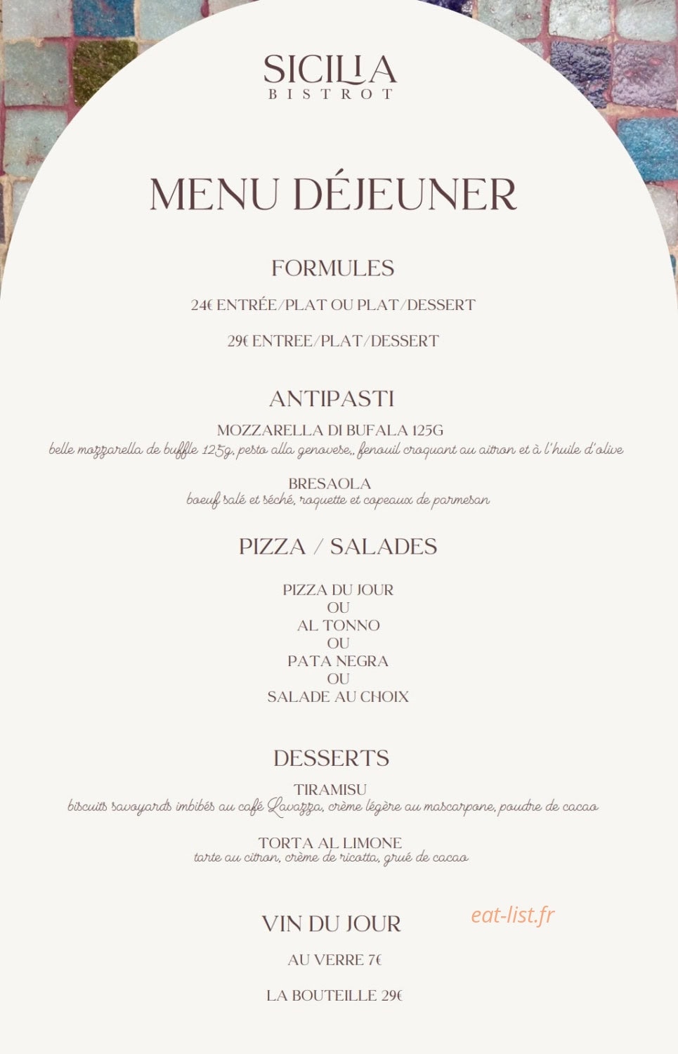 Bistrot Sicilia — carte page 2