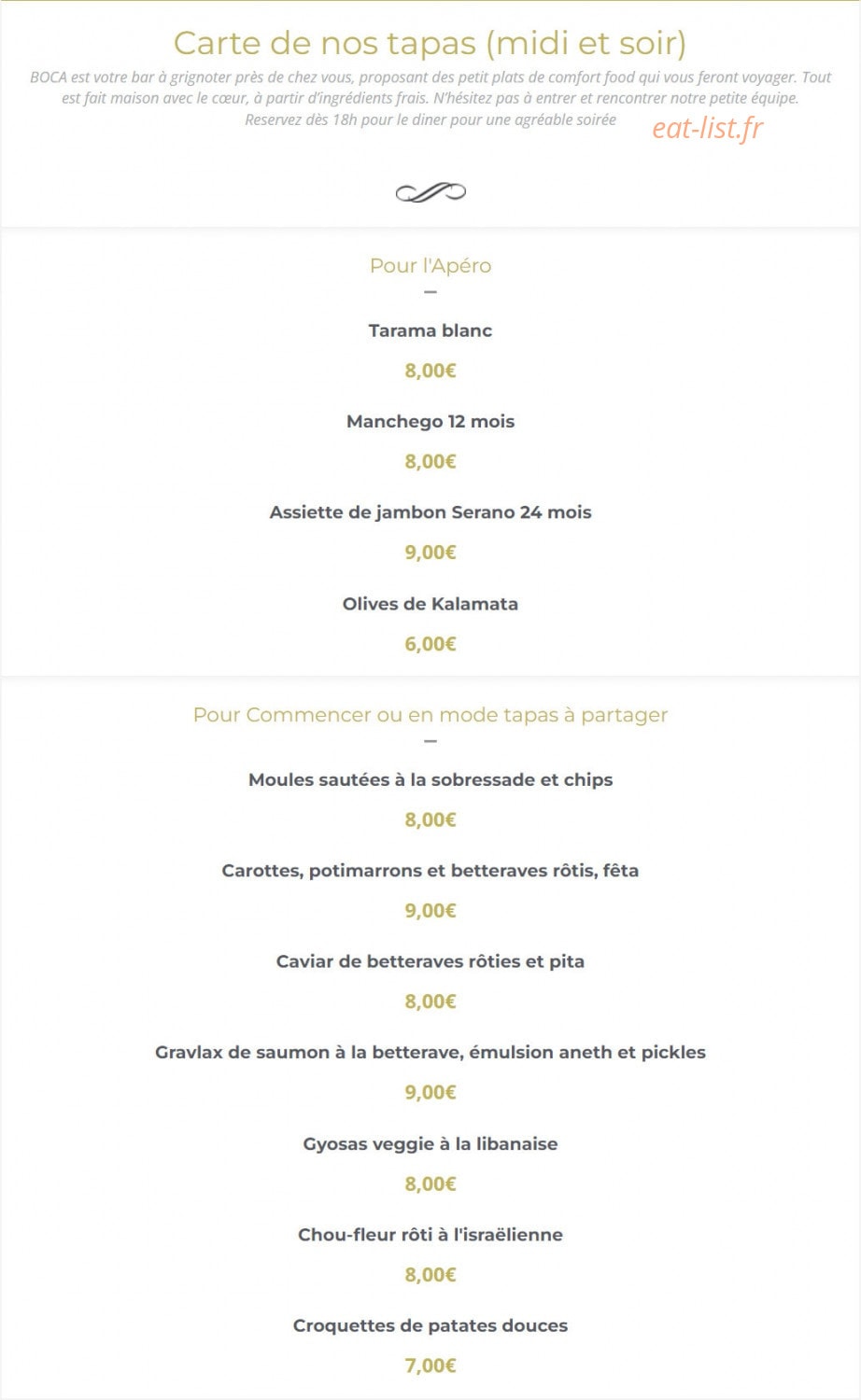Boca — carte page 1