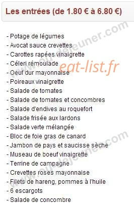 Bouillon Chartier — carte page 1