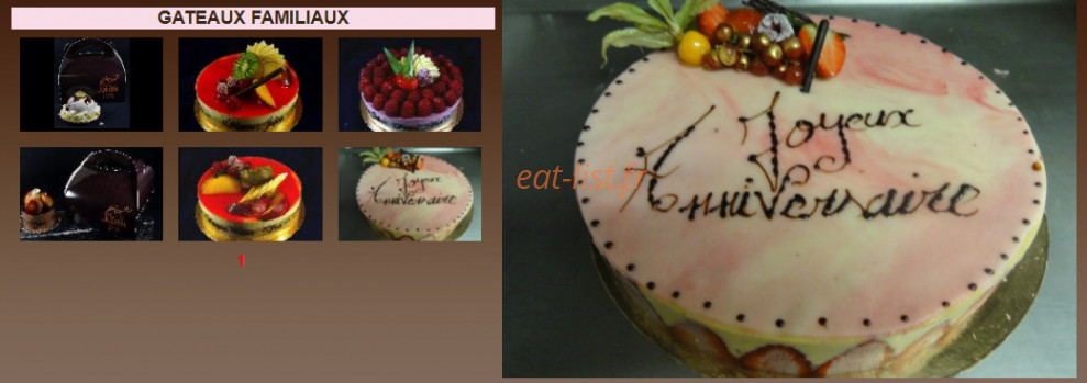 Carte et menu de Boulangerie Jean Noël Julien à Paris 9 — Gateaux familiaux